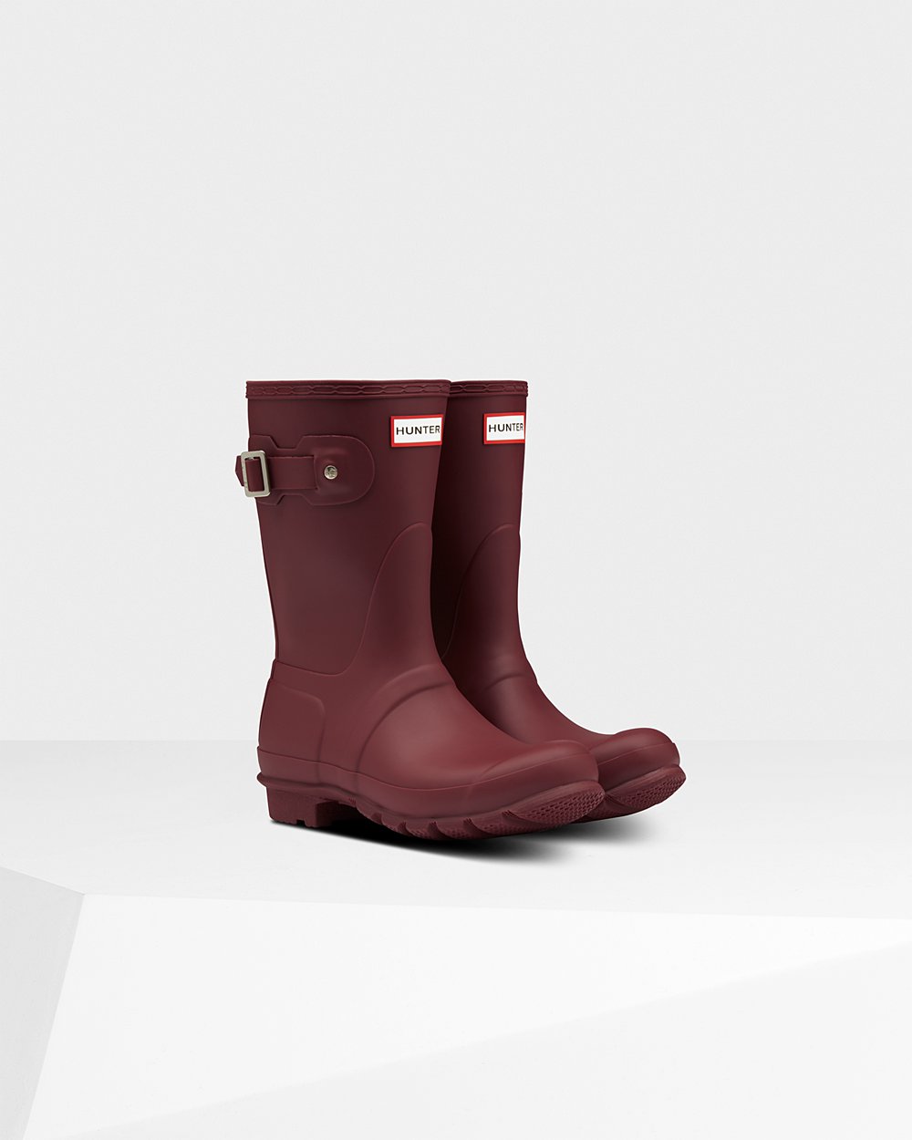 Botas De Cortas Original Hunter Mujer - Grises Rojos - 384970VMS